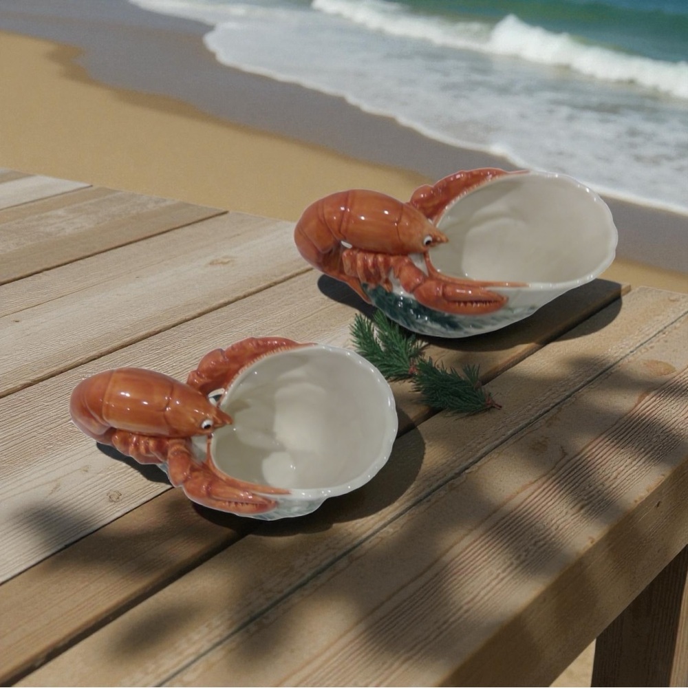 Fitz and Floyd Ceramic Lobster Pitcher Set. Set of 2 - Picture 8 of 9